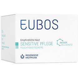 Weiße Verpackung einer Eubos Feuchtigkeitscreme für empfindliche Haut.