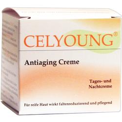 Weiße Verpackung einer Anti-Aging-Creme mit orangen Akzenten.