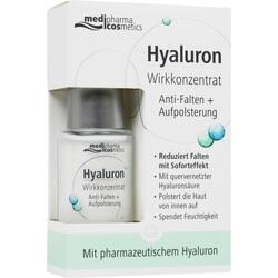 Eine weiße Schachtel mit Hyaluron-Serum zur Faltenreduzierung.